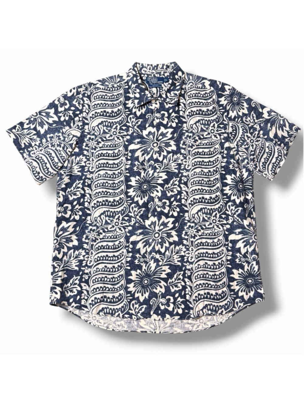 Polo Ralph Lauren Mens Bonnard Linen Cotton Hawaiian Vintage Button Down Large